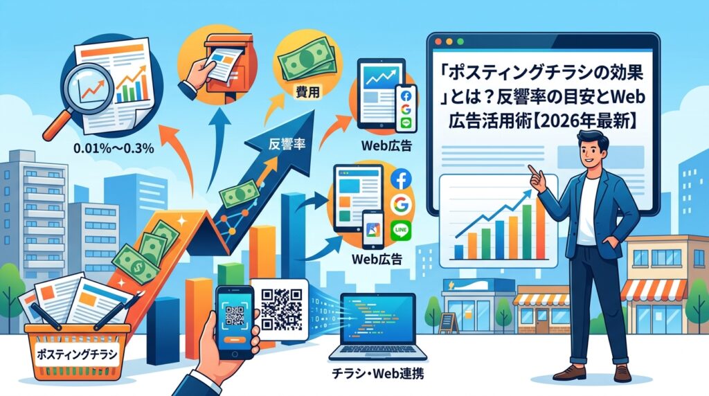 「ポスティングチラシの効果」とは?反響率の目安とWeb広告活用術【2026年最新】