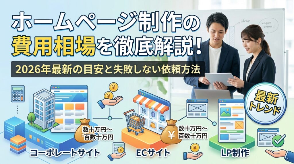ホームページ制作の費用相場を徹底解説!2026年最新の目安と失敗しない依頼方法