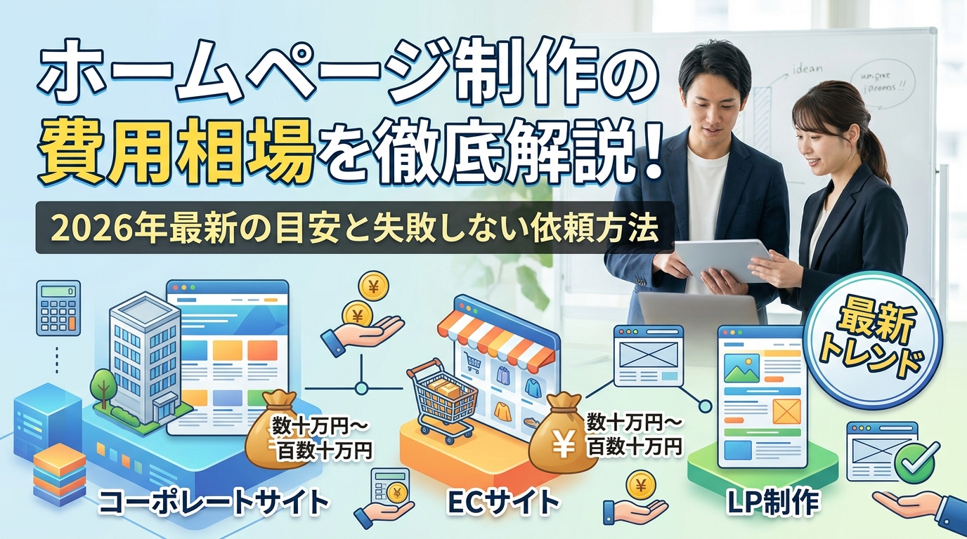 ホームページ制作の費用相場を徹底解説!2026年最新の目安と失敗しない依頼方法