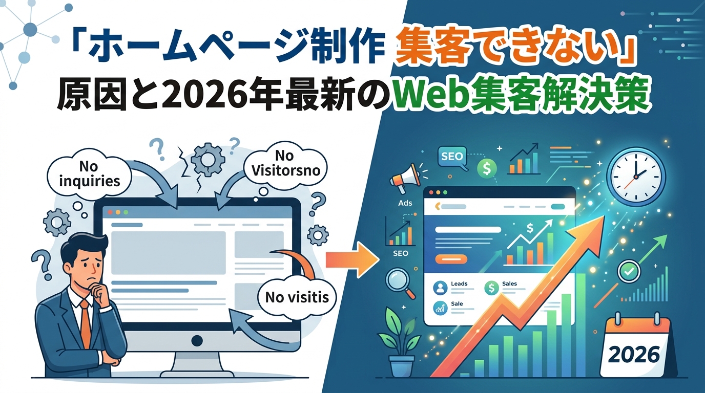 「ホームページ制作 集客できない」原因と2026年最新のWeb集客解決策