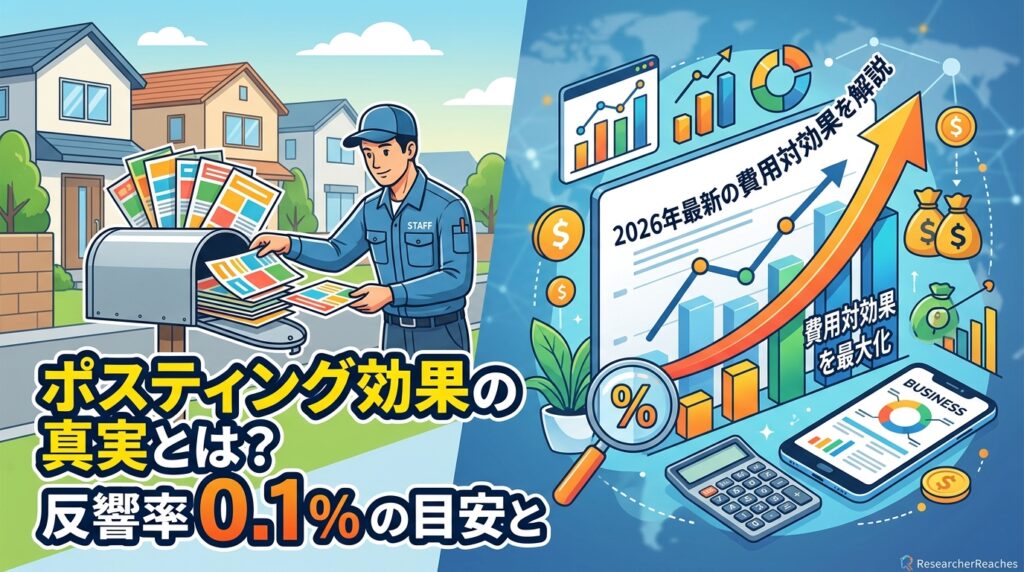 ポスティング効果の真実とは?反響率0.1%の目安と2026年最新の費用対効果を解説