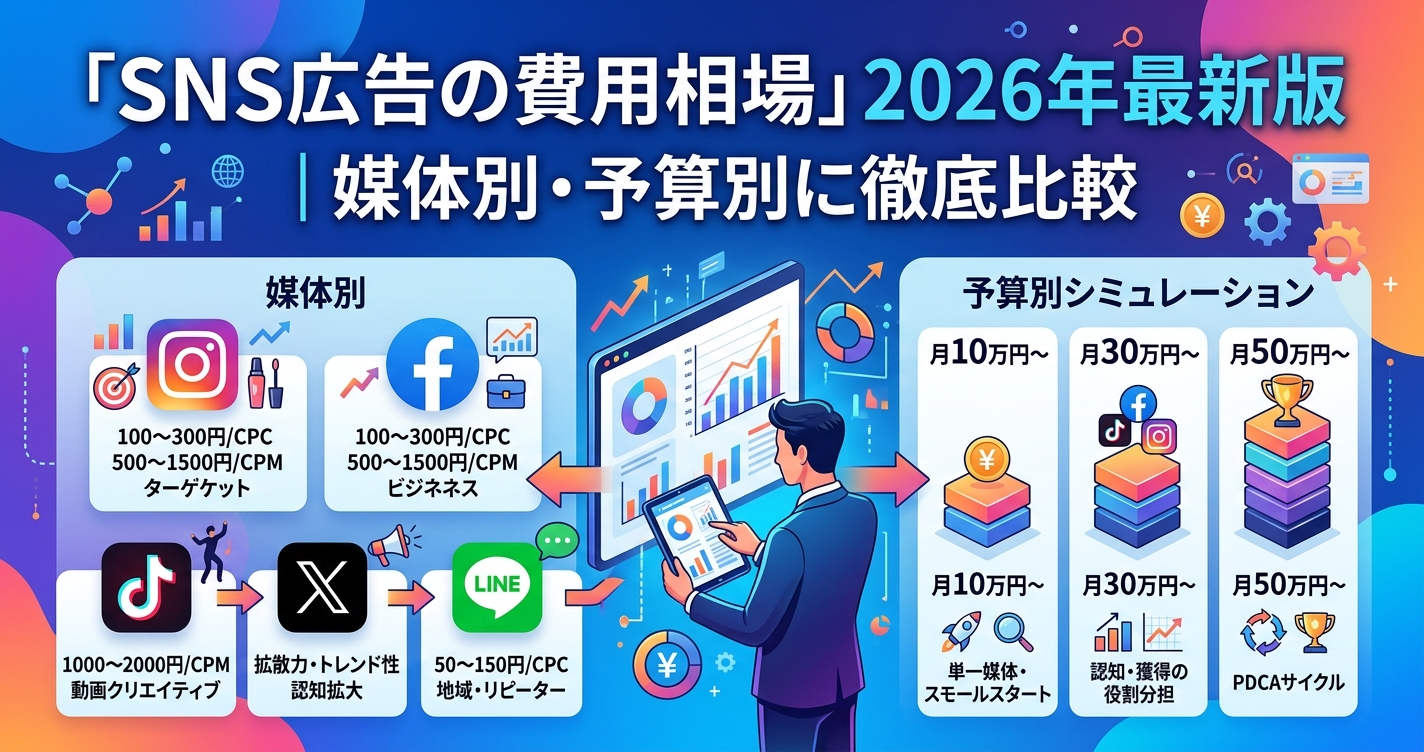 「SNS広告の費用相場」2026年最新版｜媒体別・予算別に徹底比較