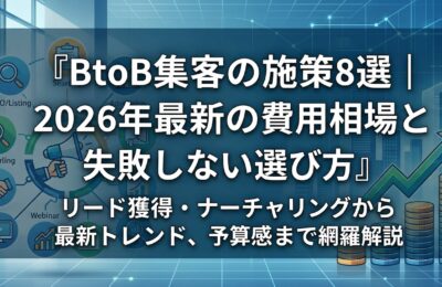 BtoB集客の施策8選|2026年最新の費用相場と失敗しない選び方