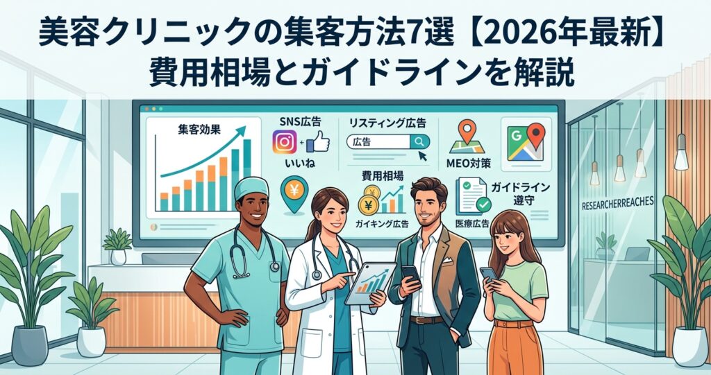 美容クリニックの集客方法7選【2026年最新】費用相場とガイドラインを解説