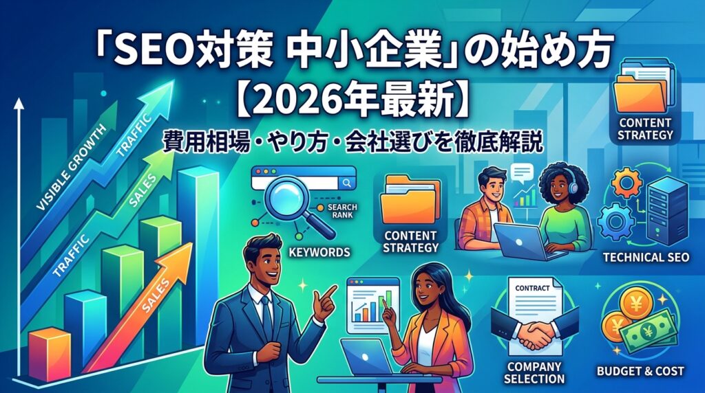 「SEO対策 中小企業」の始め方【2026年最新】費用相場・やり方・会社選びを徹底解説