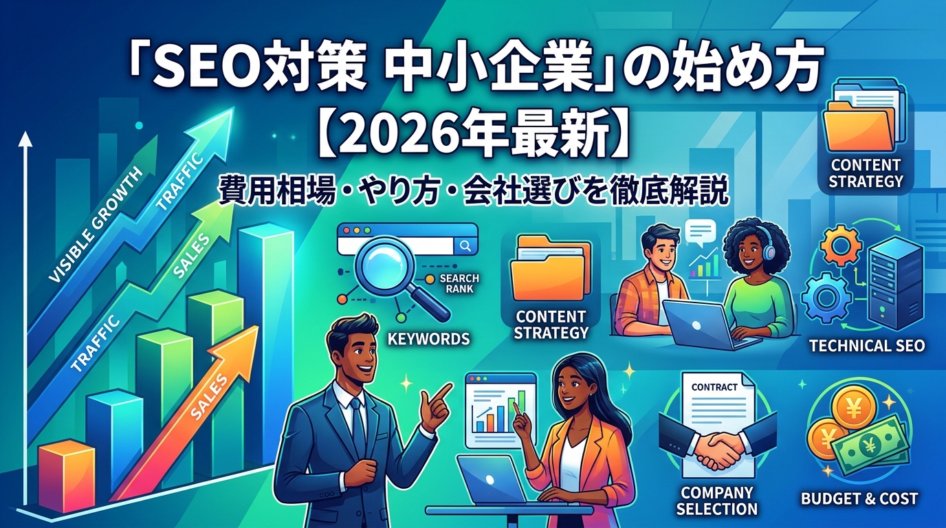 「SEO対策 中小企業」の始め方【2026年最新】費用相場・やり方・会社選びを徹底解説