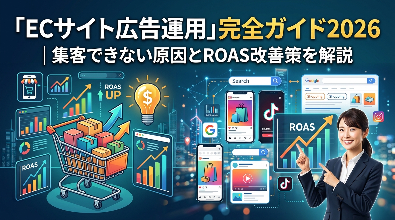 「ECサイト広告運用」完全ガイド2026|集客できない原因とROAS改善策を解説