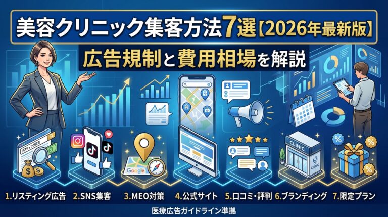 美容クリニック集客方法7選【2026年最新版】広告規制と費用相場を解説