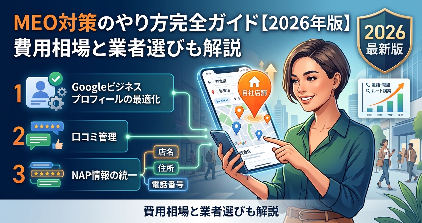 MEO対策のやり方完全ガイド【2026年版】費用相場と業者選びも解説