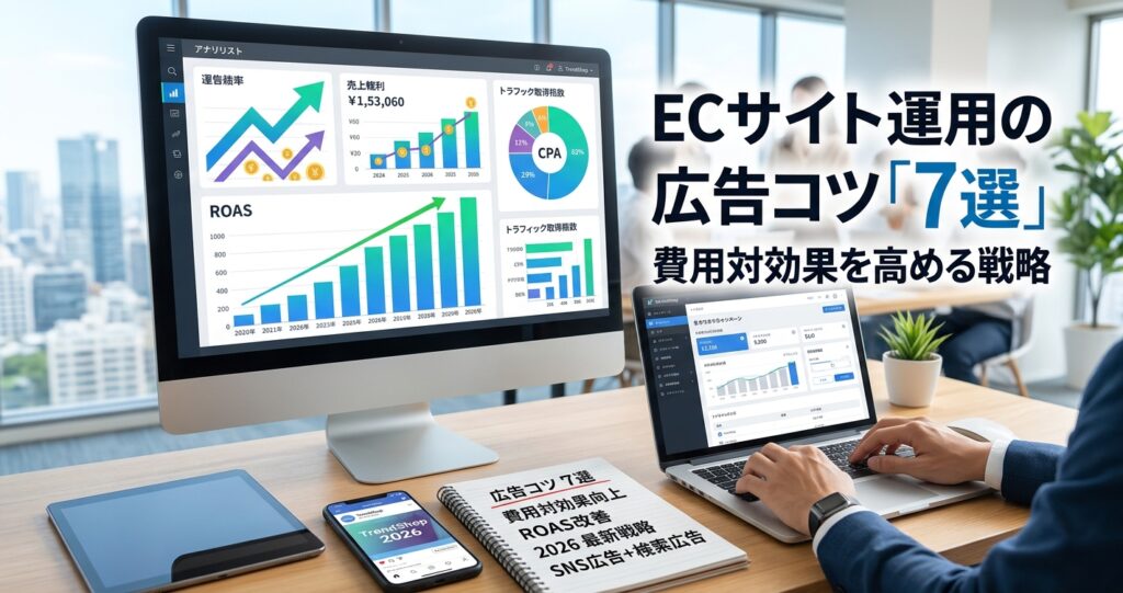 ECサイト運用の広告コツ「7選」2026年版|費用対効果を高める戦略