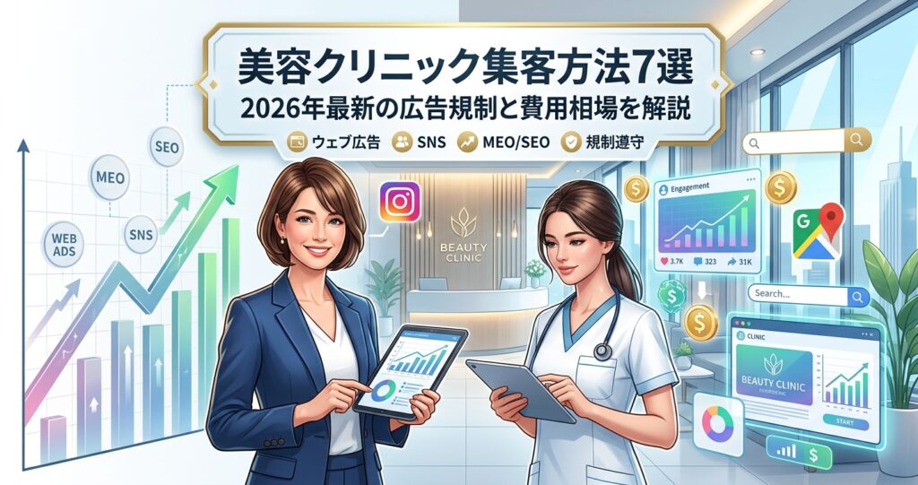 美容クリニック集客方法7選|2026年最新の広告規制と費用相場を解説