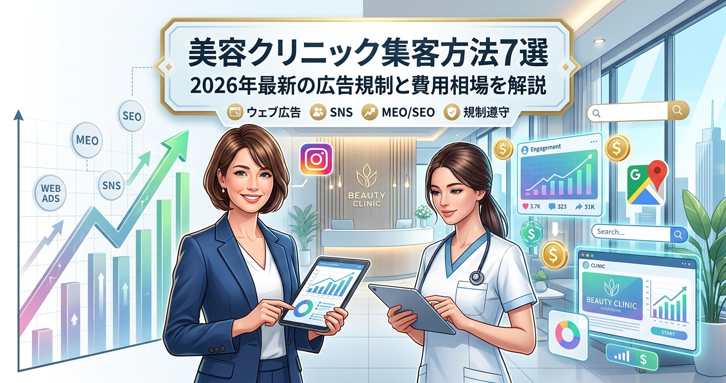 美容クリニック集客方法7選|2026年最新の広告規制と費用相場を解説