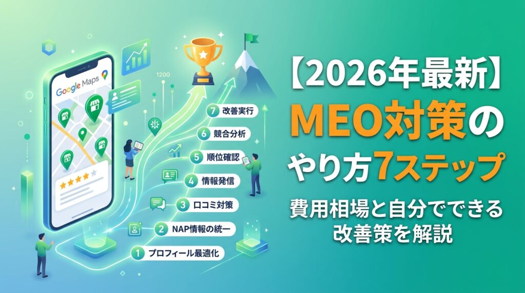 【2026年最新】MEO対策のやり方7ステップ|費用相場と自分でできる改善策を解説