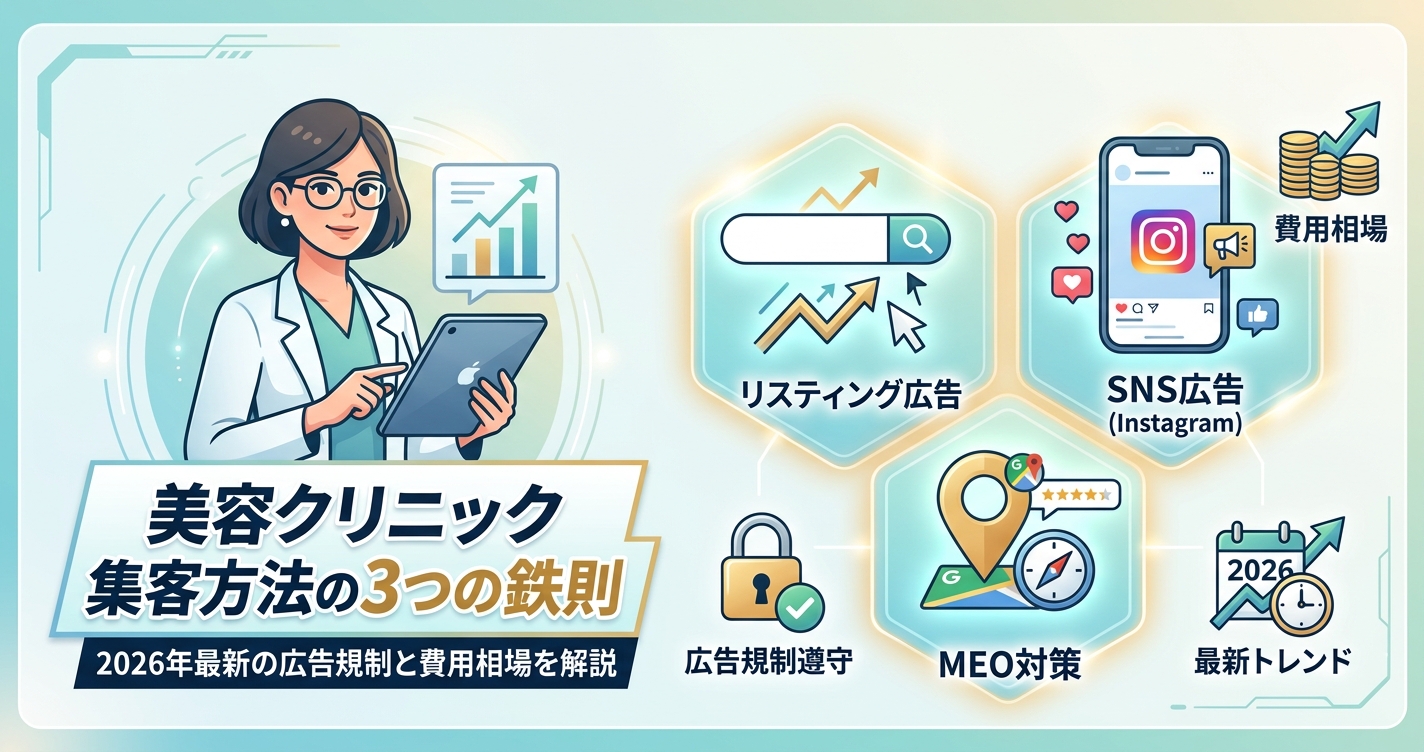 美容クリニック集客方法の3つの鉄則|2026年最新の広告規制と費用相場を解説
